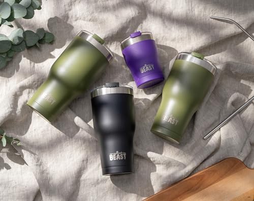 Beast 40 oz Tumbler Stainless Steel Vacuum Insulated Coffee Ice Cup Double Wall Travel Flask (Army Green)