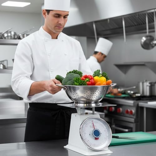 TrueCraftware- 100 lb. Mechanical Kitchen Flat Platform Weighing Food Scale- Heavy Duty Portion Control Mechanical Kitchen and Food Scale Industrial Dial Scale for Kitchens and Restaurants