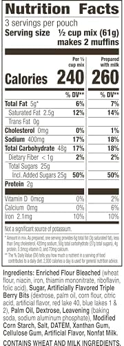 Betty Crocker Triple Berry Muffin Mix, 6.5 oz (Pack of 9)
