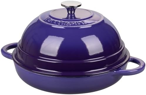 VORRINGARD Cast Iron Enameled Dutch Oven Pot with Lid for Bread Baking, Bread Oven, 6 Quart, Purple