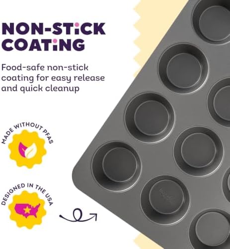 Wilton Silver Non-Stick Muffin Pan, Made Without PFAS, 12-Cup