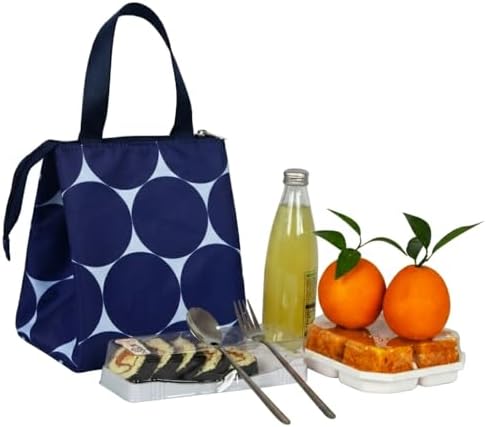 Remobia Hicol Insulated Lunch Bag for Women,Thermal Leakproof Lunch Tote with Pocket, Reusable Cooler Lunch Box for Work Office Travel (Joy Dot)