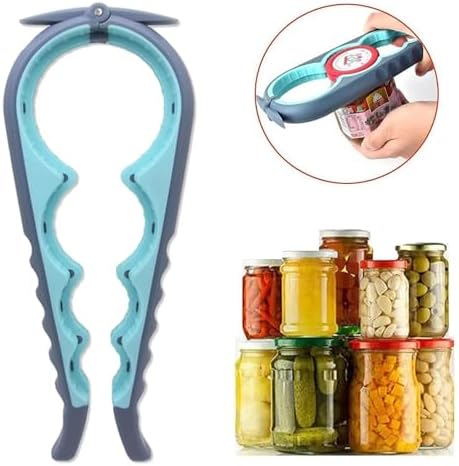 Bottle Opener for Arthritic Hand,Jar Opener for Old People, Children, Women, Those with Weak Hands,Multifunctional Kitchen Gadgets (04-Blue)
