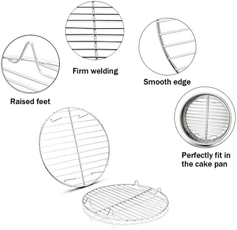 TeamFar Round Cooling Rack Set of 4, 7½ Inch Round
