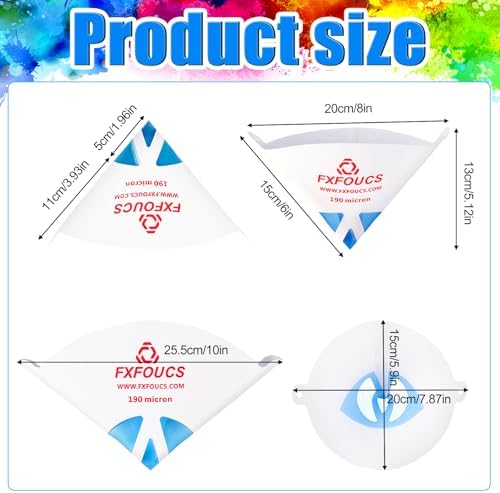 FXFOUCS 1000 Pack of Premium Paint Strainers with 190 Micron Fine Mesh Filters - 3D Printing Ultra-Flow Blue Nylon Cone Strainers for Paint and Fluid Filtration