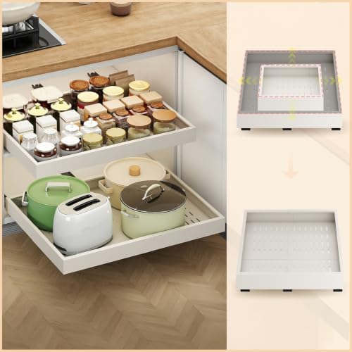 Fokyfok 2Pc Pull out Cabinet Organizer,16"-21"W,13"-17"D,Expandable