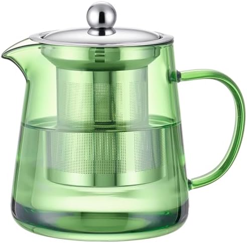 PARACITY Tea Kettle with Infuser, Glass Teapot Stovetop, 18.6 fl oz, 550 ml