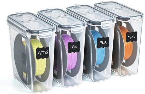 3D Printer Filament Storage Box 4 Pack 4L Airtight