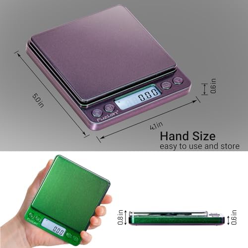 Fuzion Digital Scale .01 Gram Accuracy, 500g Small Kitchen Food Scales
