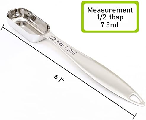 1PCS 1/2tbsp(7.5ml) Measuring Spoon, Stainless Steel Measure Teaspoon
