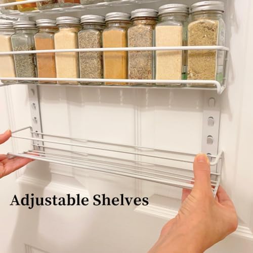 Evelots Over the Door Spice Rack Organizer, 6-Tier, Holds 54 Spices, White
