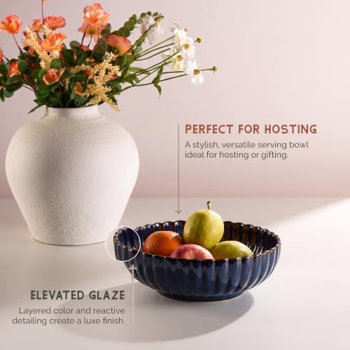 Vase & Vessel Serving Bowls, 70 oz, Set of 2 (Midnight Tide)