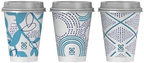 Dixie To Go Paper Coffee Cups With Lids, 12 oz, 14 ct, Disposable Insulated Paper Cups for On-The-Go Hot or Cold Beverages (Pack of 8)