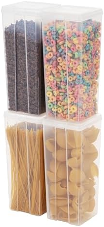 IRIS USA Food Storage Containers Set, 3.9 Qt - 4 Pack, Food Grade Plastic