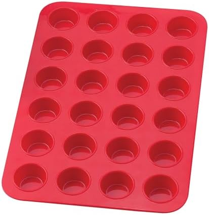 Mrs. Anderson's Baking Silicone Mini Muffin Pan, 24 Cup, European-Grade Silicone Bakeware, For Mini Muffins And Cupcakes