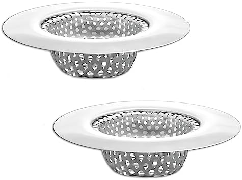 Seatery 1.25" Small Drain Strainer, Sink Drain Hair Catcher, Bathroom Sink Strainer, 2PCS Drain Mesh Baskets for Laundry, Mop Pool, Utility, Slop, RV Sink, Stainless Steel Drain Filter