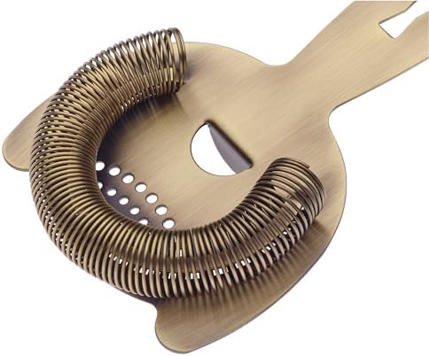 Barfly Bar Heavy Duty Spring Bar Strainer, Antique Gold