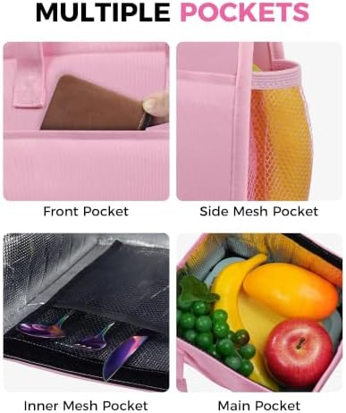 Fmeida 9L Insulated Lunch Bag Women, Reusable Cooler Tote Thermal Snack Bag