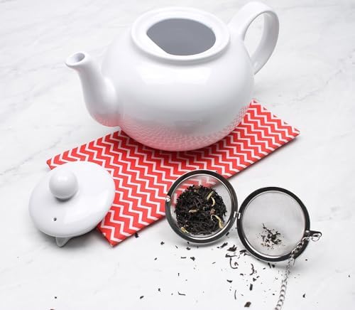 RSVP International Endurance Collection Mesh Loose Leaf Tea Strainer/Infuser Ball, 18/8 Stainless Steel and Dishwasher Safe, 2.62" Diameter