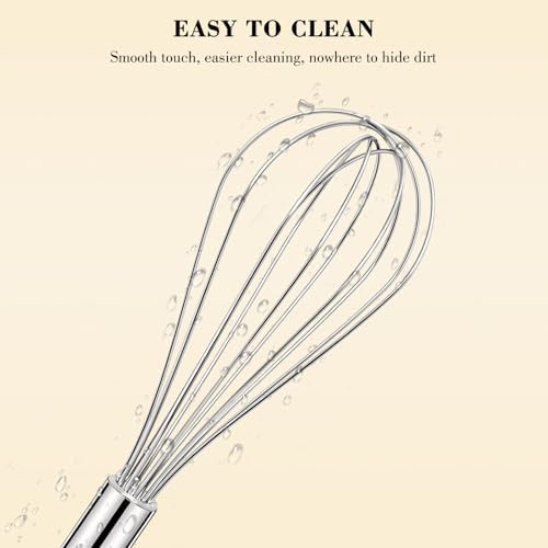 NileHome 1-Pack Stainless Steel Whisk,Kitchen Utensils for Cooking