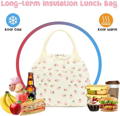 Bluboon Lunch Bag for Women Men Cute Corduroy Lunch Tote Bags Reusable Insulated Lunch Box Large Capacity Reusable Insulated Cooler for Work Picnic or Travel