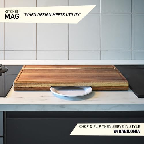 Acacia Wood Cutting Board for Kitchen, Thick Non Toxic Butcher Block