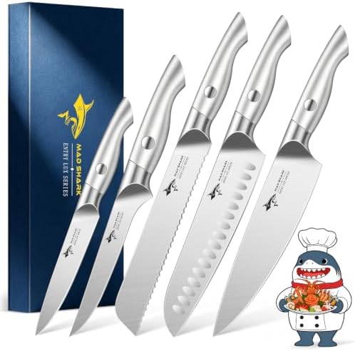 MAD SHARK Kitchen Knife Set,5PCS High Carbon Stainless Steel Chef Knife Set