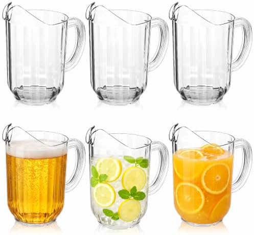 Tessco for you 6 Pcs Plastic Water Pitchers, 60 Ounce, Classic