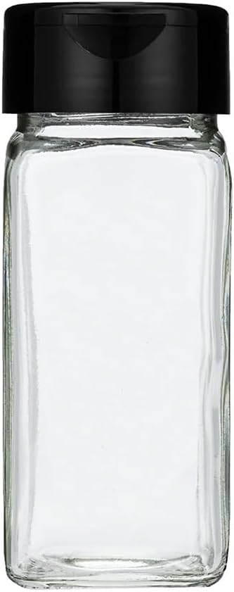 Small Clear Glass Spice Jars w/Dual Sifter Cap | Food Grade BPA Free USA Made | 4 Fluid Ounce Capacity by Pride Of India