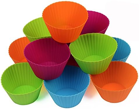 Webake Jumbo Silicone Muffin Cups, 3.5 Inch Nonstick Cupcake Liners 12-Pack