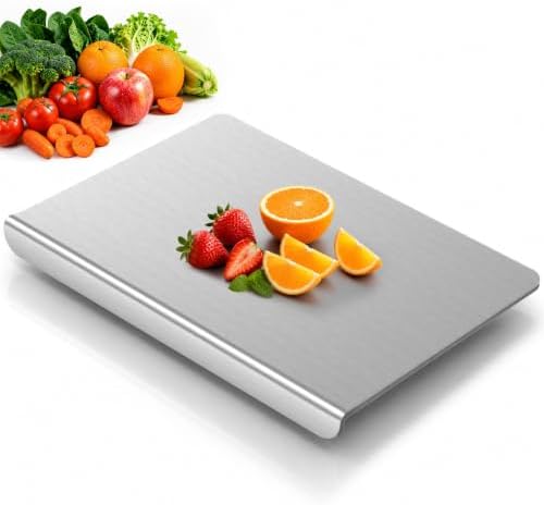 Titanium Cutting Boards for Kitchen, Non-Toxic Pure Titanium Chopping & Kneading Board with Cutting Mat, Dishwasher Safe for Meat, Fruit, Vegetables & Bread,20 * 16
