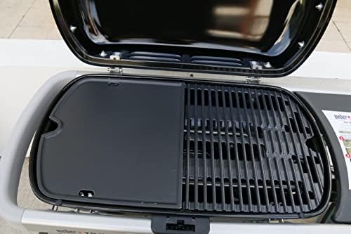 Uniflasy 7034 Cast Iron Griddle Plate for Weber Traveler 9010001 Gas Grill