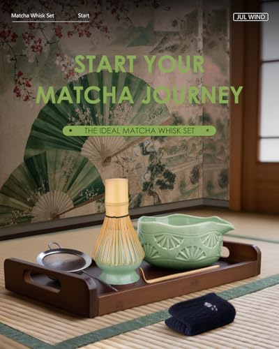 Matcha Whisk Set, Matcha Set Includes Bamboo Whisk, Ceramic Bowl