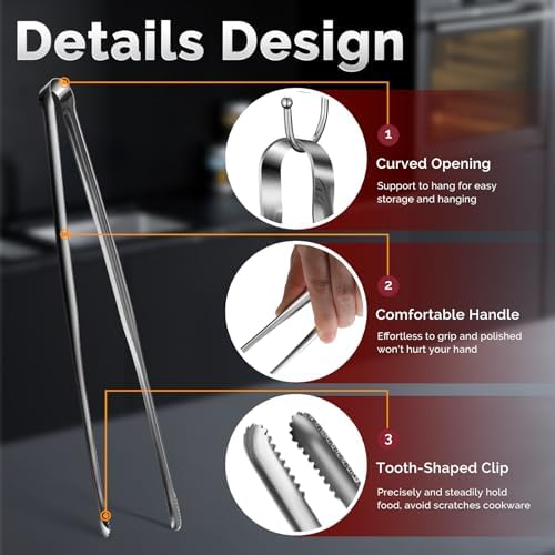 Precise Serrated Non-Slip Tips Cooking Tongs 2 Set (11.5" & 13.5")