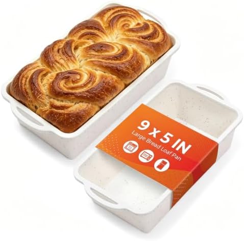 9 x 5 IN Silicone Loaf Pan, Metal Reinforced Bread Pan, 2 Pack Large Size