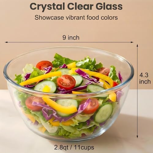 Borosilicate Glass Mixing Bowls 2-pk (9in, 2.8 QT) for home bakers
