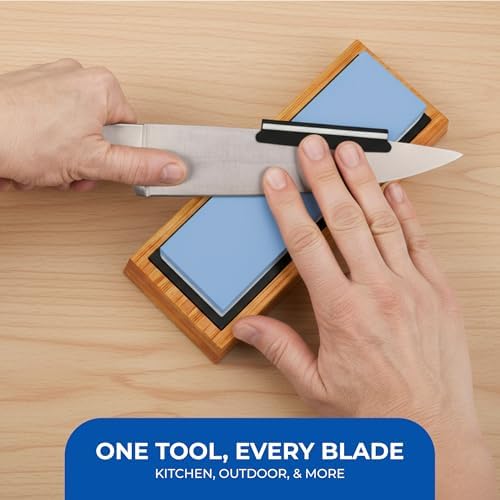 Sharp Pebble Premium Whetstone Knife Sharpening System – 1000/6000 Grit Whetstone Knife Sharpener & Honing Kit with Angle Guide & Non-Slip Bamboo Base – Guided Beginner Instructions (Pack of 2)