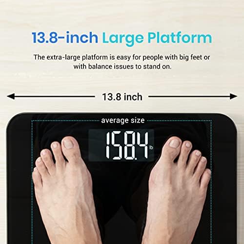 Etekcity Digital Body Weight Bathroom Scale, 440 lb Extra Wide Platform