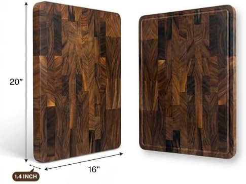 Large Walnut Wood Cutting Board for Kitchen, End Grain Chopping Boards