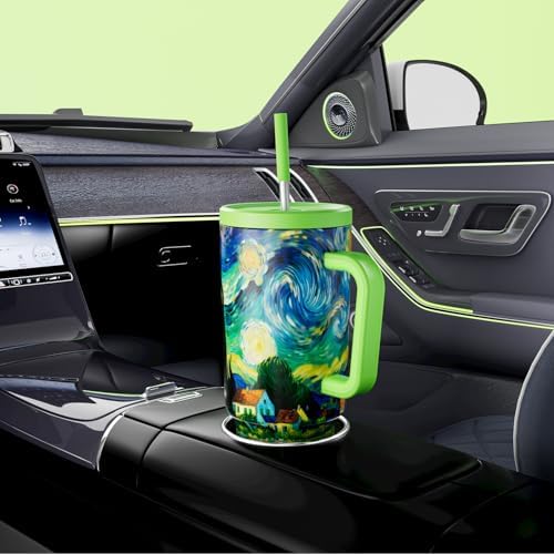 Meoky 40 oz Tumbler with Handle and Straw: Stainless Steel Insulated Tumbler with Lid and Straw - 100% Leak Proof Tumbler for Car Cup Holders - Travelers Commuters Workers, Cottage