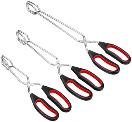 3 Pcs Stainless Steel Scissor Tongs (9/11/13 Inch) For Bbq Grilling Tool