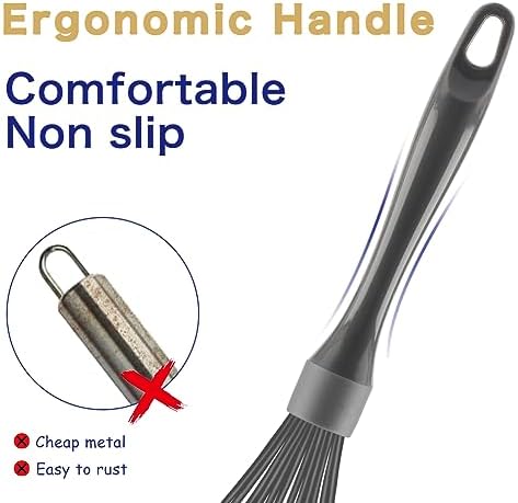 OYV Dishwasher Safe Silicone Whisk, 12-Inch, Grey