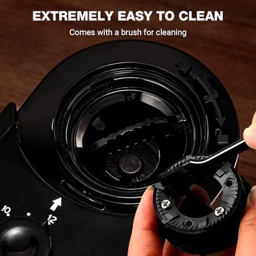 Electric Burr Coffee Grinder with 28 Precise Grind Settings, 2-12 Cup Auto-Stop, Flat Burr Coffee Bean Grinder for French Press, Espresso & Drip Coffee, Professional Coffee Machine for Home Use