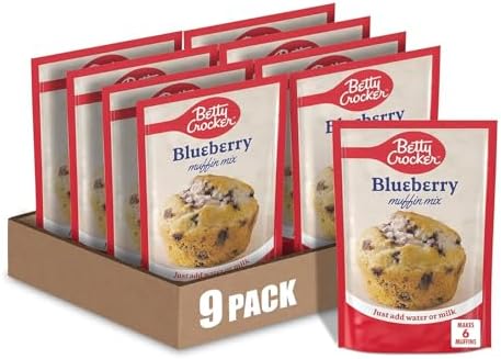 Betty Crocker Blueberry Muffin Mix, 6.5 oz (Pack of 9)