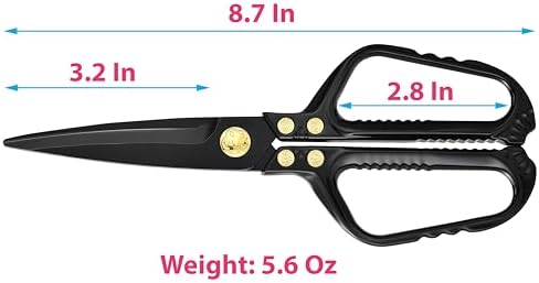 Kitchen Scissors - Heavy Duty Kitchen Shears with Stainless Steel Titanium-Coated Blades for Food, Poultry, Meat & Herbs - Sharp All Purpose Cooking Scissors Dishwasher Safe