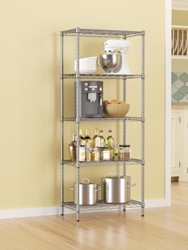 SINGAYE 5 Metal Shelves Wire Shelving Storage Shelf Adjustable Unit Pantry