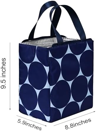 Remobia Hicol Insulated Lunch Bag for Women,Thermal Leakproof Lunch Tote with Pocket, Reusable Cooler Lunch Box for Work Office Travel (Joy Dot)
