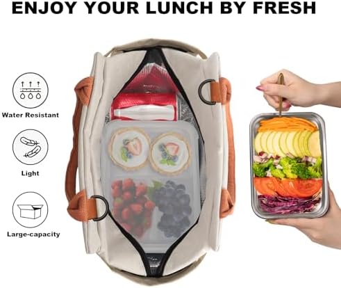 Joymee Insulated Lunch Box With Adjustable Strap Large - Beige