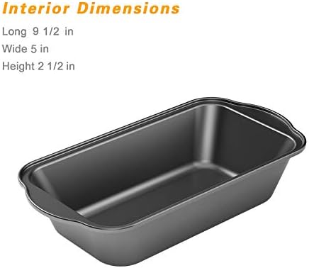Tiawudi 3 Pack Nonstick Carbon Steel Baking Bread Pan, Large Loaf Pan, 9 1/2" x 5"
