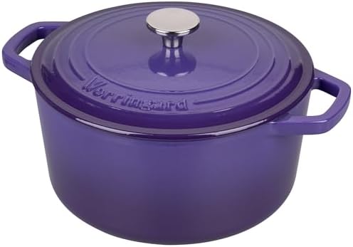 VORRINGARD Enameled Cast Iron Dutch Oven Pot with Lid, for Bread Baking, Round Bread Oven- include Sourdough Bread Baking Supplies Set, 6QT, Purple